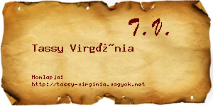 Tassy Virgínia névjegykártya